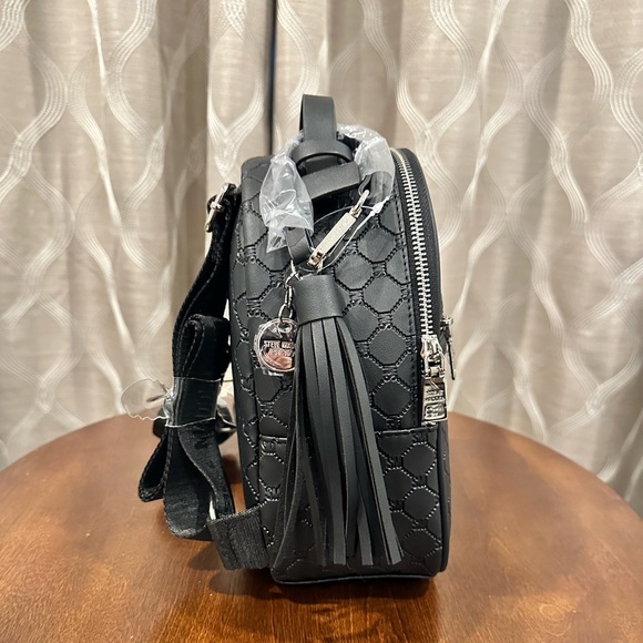 Steve Madden, Black, Faux Leather Backpack - Picture 3 of 11